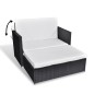 2-tlg. Garten-Lounge-Set mit Auflagen Poly Rattan Schwarz 2-tlg. Garten-Lounge-Set mit Auflagen Poly Rattan Schwarz