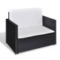 2-tlg. Garten-Lounge-Set mit Auflagen Poly Rattan Schwarz 2-tlg. Garten-Lounge-Set mit Auflagen Poly Rattan Schwarz