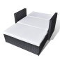 2-tlg. Garten-Lounge-Set mit Auflagen Poly Rattan Schwarz 2-tlg. Garten-Lounge-Set mit Auflagen Poly Rattan Schwarz