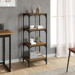 vidaXL Bücherregal Räuchereiche 40x33x100 cm Holzwerkstoff und Stahl