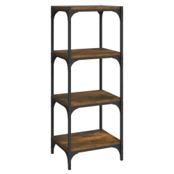 vidaXL Bücherregal Räuchereiche 40x33x100 cm Holzwerkstoff und Stahl