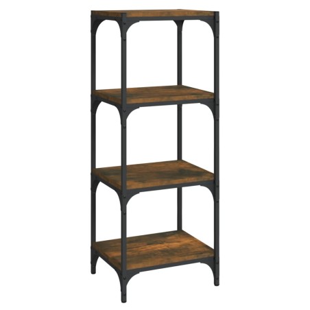 vidaXL Bücherregal Räuchereiche 40x33x100 cm Holzwerkstoff und Stahl