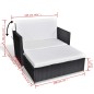 2-tlg. Garten-Lounge-Set mit Auflagen Poly Rattan Schwarz 2-tlg. Garten-Lounge-Set mit Auflagen Poly Rattan Schwarz