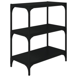 vidaXL Bücherregal Schwarz 60x33x70,5 cm Holzwerkstoff und Stahl