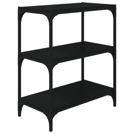 vidaXL Bücherregal Schwarz 60x33x70,5 cm Holzwerkstoff und Stahl