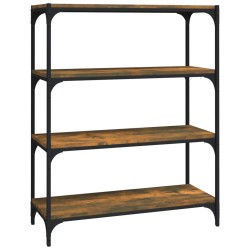 vidaXL Bücherregal Räuchereiche 80x33x100 cm Holzwerkstoff und Stahl