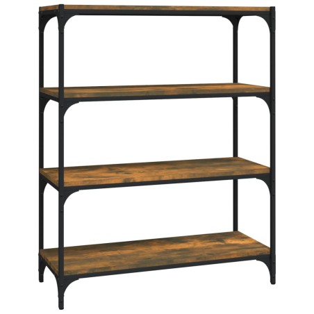 vidaXL Bücherregal Räuchereiche 80x33x100 cm Holzwerkstoff und Stahl
