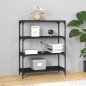 vidaXL Bücherregal Schwarz 80x33x100 cm Holzwerkstoff und Stahl vidaXL Bücherregal Schwarz 80x33x100 cm Holzwerkstoff und Stahl