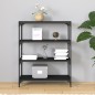 vidaXL Bücherregal Schwarz 80x33x100 cm Holzwerkstoff und Stahl vidaXL Bücherregal Schwarz 80x33x100 cm Holzwerkstoff und Stahl