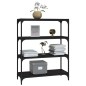 vidaXL Bücherregal Schwarz 80x33x100 cm Holzwerkstoff und Stahl vidaXL Bücherregal Schwarz 80x33x100 cm Holzwerkstoff und Stahl