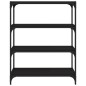 vidaXL Bücherregal Schwarz 80x33x100 cm Holzwerkstoff und Stahl vidaXL Bücherregal Schwarz 80x33x100 cm Holzwerkstoff und Stahl
