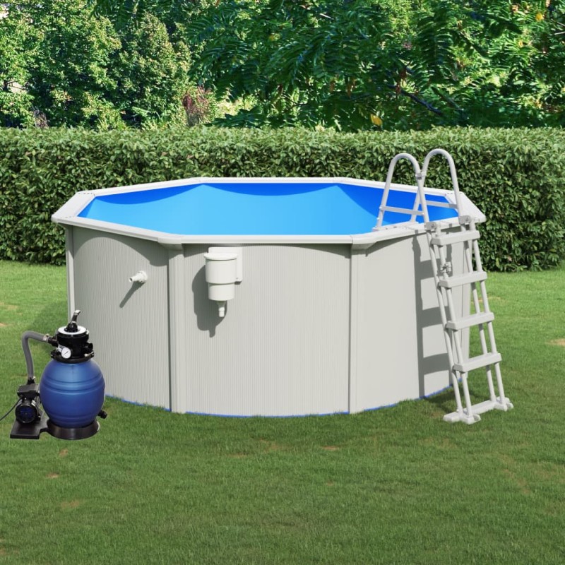 vidaXL Pool mit Sandfilterpumpe und Leiter 300x120 cm vidaXL Pool mit Sandfilterpumpe und Leiter 300x120 cm