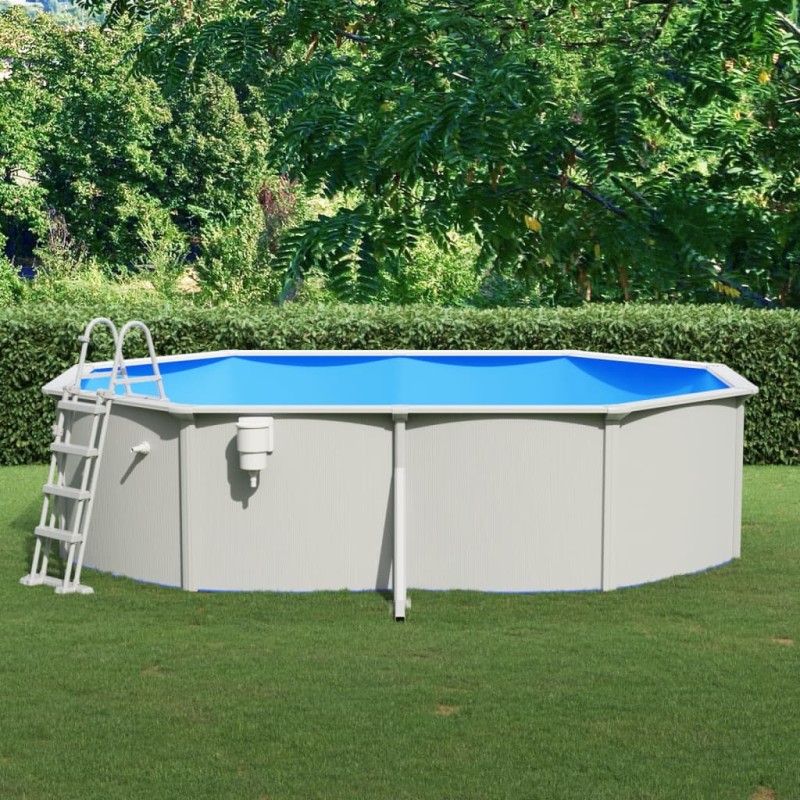 vidaXL Pool mit Sicherheitsleiter 490x360x120 cm vidaXL Pool mit Sicherheitsleiter 490x360x120 cm