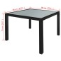 5-tlg. Garten-Essgruppe mit Auflagen Poly Rattan Schwarz 5-tlg. Garten-Essgruppe mit Auflagen Poly Rattan Schwarz