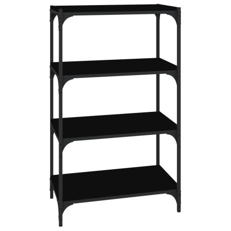 vidaXL Bücherregal Schwarz 60x33x100 cm Holzwerkstoff und Stahl