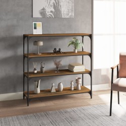vidaXL Bücherregal Räuchereiche 100x33x100 cm Holzwerkstoff und Stahl