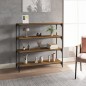 vidaXL Bücherregal Räuchereiche 100x33x100 cm Holzwerkstoff und Stahl vidaXL Bücherregal Räuchereiche 100x33x100 cm Holzwerkstoff und Stahl