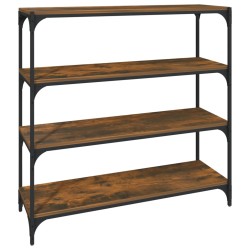vidaXL Bücherregal Räuchereiche 100x33x100 cm Holzwerkstoff und Stahl