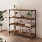 vidaXL Bücherregal Räuchereiche 100x33x100 cm Holzwerkstoff und Stahl vidaXL Bücherregal Räuchereiche 100x33x100 cm Holzwerkstoff und Stahl