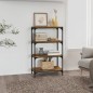 vidaXL Bücherregal Räuchereiche 60x33x100 cm Holzwerkstoff und Stahl vidaXL Bücherregal Räuchereiche 60x33x100 cm Holzwerkstoff und Stahl
