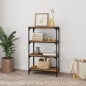 vidaXL Bücherregal Räuchereiche 60x33x100 cm Holzwerkstoff und Stahl vidaXL Bücherregal Räuchereiche 60x33x100 cm Holzwerkstoff und Stahl