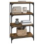 vidaXL Bücherregal Räuchereiche 60x33x100 cm Holzwerkstoff und Stahl vidaXL Bücherregal Räuchereiche 60x33x100 cm Holzwerkstoff und Stahl