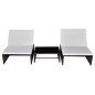 vidaXL Outdoor-Lehnstühle 2 Stk. mit Tisch Braun Poly Rattan vidaXL Outdoor-Lehnstühle 2 Stk. mit Tisch Braun Poly Rattan