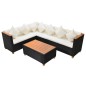 4-tlg. Garten-Lounge-Set mit Auflagen Poly Rattan Schwarz 4-tlg. Garten-Lounge-Set mit Auflagen Poly Rattan Schwarz