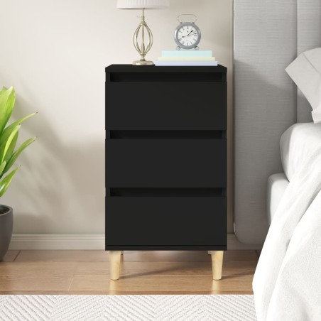 vidaXL Nachttisch Schwarz 40x35x70 cm Holzwerkstoff