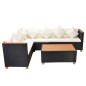 4-tlg. Garten-Lounge-Set mit Auflagen Poly Rattan Schwarz 4-tlg. Garten-Lounge-Set mit Auflagen Poly Rattan Schwarz