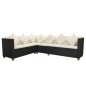 4-tlg. Garten-Lounge-Set mit Auflagen Poly Rattan Schwarz 4-tlg. Garten-Lounge-Set mit Auflagen Poly Rattan Schwarz