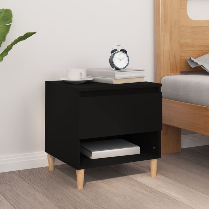 vidaXL Nachttisch Schwarz 50x46x50 cm Holzwerkstoff vidaXL Nachttisch Schwarz 50x46x50 cm Holzwerkstoff
