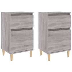 vidaXL Nachttische 2 Stk. Grau Sonoma 40x35x70 cm
