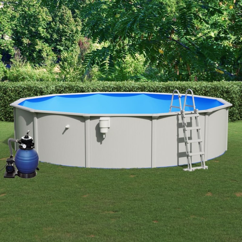 vidaXL Pool mit Sandfilterpumpe und Leiter 550x120 cm vidaXL Pool mit Sandfilterpumpe und Leiter 550x120 cm
