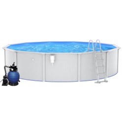 vidaXL Pool mit Sandfilterpumpe und Leiter 550x120 cm