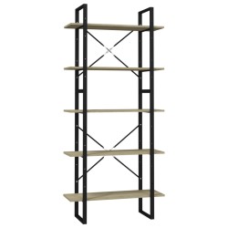 vidaXL Bücherregal 5 Fächer Sonoma-Eiche 80x30x175 cm Holzwerkstoff