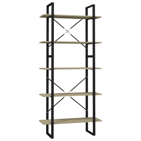 vidaXL Bücherregal 5 Fächer Sonoma-Eiche 80x30x175 cm Holzwerkstoff