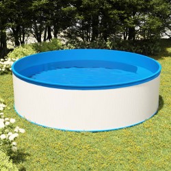 vidaXL Planschbecken mit Einhängeskimmer und Pumpe 350x90 cm Weiß