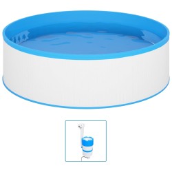 vidaXL Planschbecken mit Einhängeskimmer und Pumpe 350x90 cm Weiß