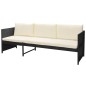 6-tlg. Garten-Lounge-Set mit Auflagen Poly Rattan Schwarz 6-tlg. Garten-Lounge-Set mit Auflagen Poly Rattan Schwarz