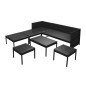 6-tlg. Garten-Lounge-Set mit Auflagen Poly Rattan Schwarz 6-tlg. Garten-Lounge-Set mit Auflagen Poly Rattan Schwarz