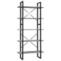 vidaXL Bücherregal 5 Fächer Betongrau 80x30x175 cm Holzwerkstoff vidaXL Bücherregal 5 Fächer Betongrau 80x30x175 cm Holzwerkstoff