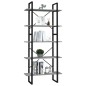 vidaXL Bücherregal 5 Fächer Betongrau 80x30x175 cm Holzwerkstoff vidaXL Bücherregal 5 Fächer Betongrau 80x30x175 cm Holzwerkstoff