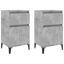 vidaXL Nachttische 2 Stk. Betongrau 40x35x70 cm