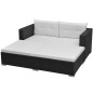 vidaXL 3-tlg. Garten-Lounge-Set mit Auflagen Poly Rattan Schwarz vidaXL 3-tlg. Garten-Lounge-Set mit Auflagen Poly Rattan Schwarz