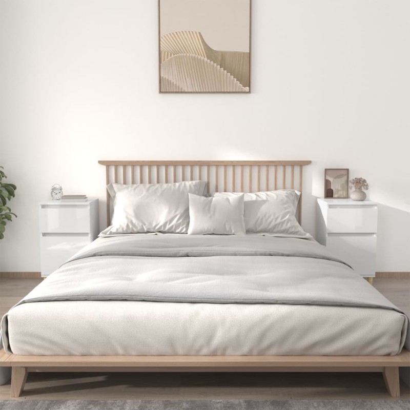 vidaXL Nachttische 2 Stk. Hochglanz-Weiß 40x35x70 cm vidaXL Nachttische 2 Stk. Hochglanz-Weiß 40x35x70 cm
