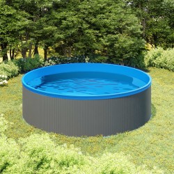 vidaXL Planschbecken mit Einhängeskimmer und Pumpe 350x90 cm Grau