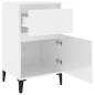 vidaXL Nachttisch Hochglanz-Weiß 40x35x70 cm vidaXL Nachttisch Hochglanz-Weiß 40x35x70 cm