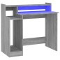 vidaXL Schreibtisch mit LEDs Grau Sonoma 97x45x90 cm Holzwerkstoff vidaXL Schreibtisch mit LEDs Grau Sonoma 97x45x90 cm Holzwerkstoff
