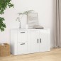 vidaXL Sideboard Hochglanz-Weiß 100x33x59,5 cm Holzwerkstoff vidaXL Sideboard Hochglanz-Weiß 100x33x59,5 cm Holzwerkstoff